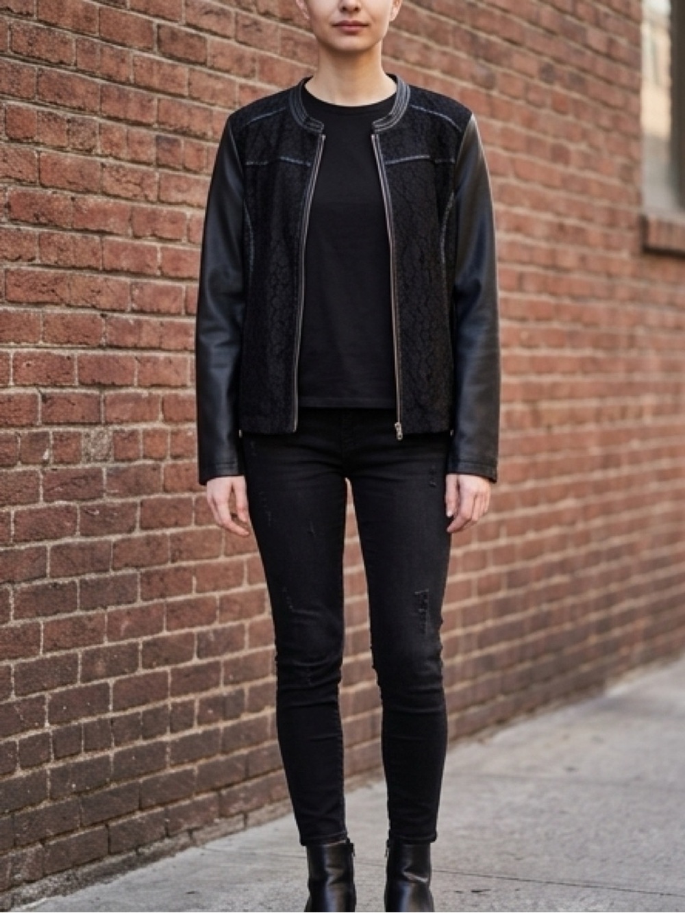 Christopher & Banks Black Faux Leather Jacket - Picture 2 of 15